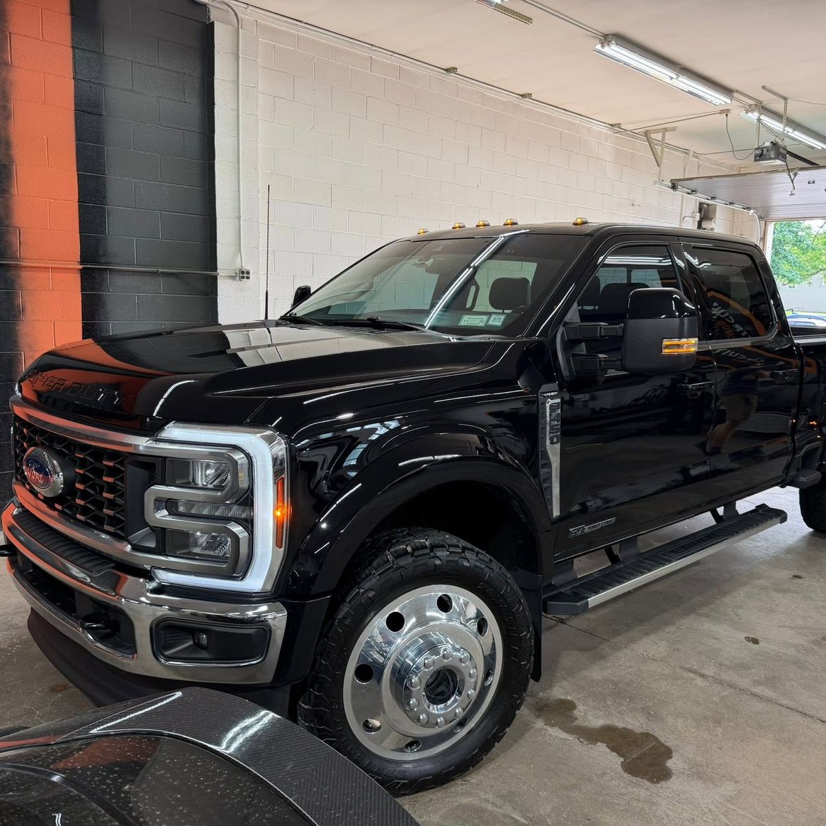 Black Ford F-450 Super Duty finished to a mirror gloss